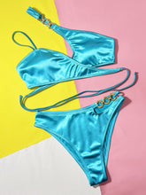 Load image into Gallery viewer, Chain Detail Crisscross Bikini Set
