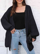 Load image into Gallery viewer, Open Front Dropped Shoulder Longline Cardigan
