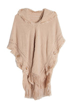 Load image into Gallery viewer, Fringe Hem Hooded Poncho
