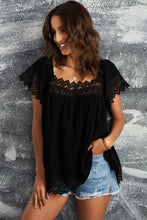 Load image into Gallery viewer, Spliced Lace Tie-Back Babydoll Top
