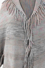 Load image into Gallery viewer, Multicolored Fringe Trim Poncho
