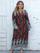 Load image into Gallery viewer, Plus Size Floral Tassel Round Neck Dress
