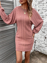 Load image into Gallery viewer, Ribbed Round Neck Long Sleeve Dress
