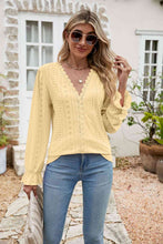 Load image into Gallery viewer, Eyelet Lace Trim Flounce Sleeve Blouse
