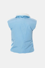 Load image into Gallery viewer, Cloud Print Drawstring Zip-Up Puffer Vest
