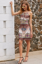 Load image into Gallery viewer, Printed Tie-Shoulder Cutout Dress
