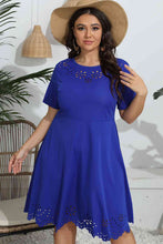 Load image into Gallery viewer, Plus Size Round Neck Openwork Dress
