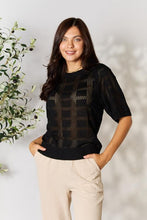 Load image into Gallery viewer, Double Take Ribbed Trim Round Neck Knit Top

