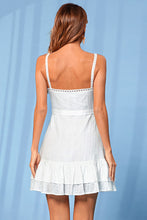 Load image into Gallery viewer, Eyelet Tie-Waist Spaghetti Strap Layered Dress
