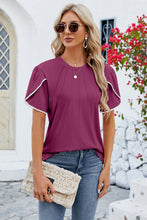 Load image into Gallery viewer, Round Neck Petal Sleeve T-Shirt
