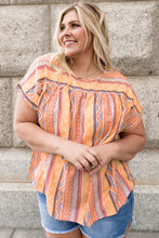 Load image into Gallery viewer, Plus Size Geometric Print Short Sleeve Top
