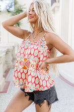 Load image into Gallery viewer, Printed Round Neck Spaghetti Straps Tank Top
