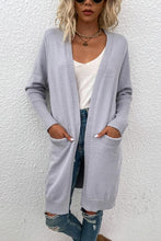 Load image into Gallery viewer, Open Front Long Sleeve Cardigan with Pockets
