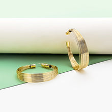Load image into Gallery viewer, Gold-Plated Copper Layered Hoop Earrings
