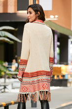 Load image into Gallery viewer, Multicolored Tassel Hem Open Front Cardigan
