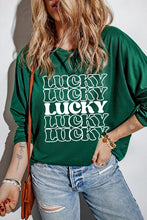 Load image into Gallery viewer, LUCKY Round Neck Dropped Shoulder Sweatshirt
