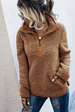 Load image into Gallery viewer, O-ring Zip Half Placket Teddy Top
