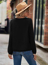 Load image into Gallery viewer, Swiss Dot V-Neck Long Sleeve Blouse
