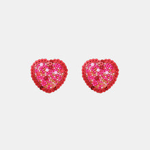 Load image into Gallery viewer, Sequin Heart Inlaid Bead Alloy Earrings

