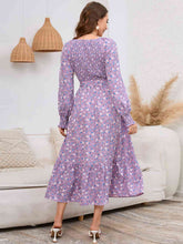 Load image into Gallery viewer, Smocked V-Neck Tie Belt Dress
