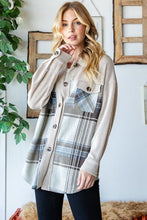Load image into Gallery viewer, Reborn J Plaid Button Up Long Sleeve Shacket
