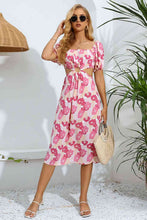Load image into Gallery viewer, Floral Cutout Square Neck Puff Sleeve Dress
