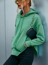 Load image into Gallery viewer, Side Slit Dropped Shoulder Hoodie
