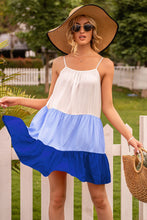 Load image into Gallery viewer, Colorblock Ruffle Hem Cami Dress
