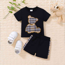 Load image into Gallery viewer, Baby Bear Graphic Round Neck Tee and Short Set
