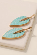 Load image into Gallery viewer, Leaf Shaped Wood Dangling Earrings
