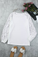 Load image into Gallery viewer, Lace Raglan Sleeve Round Neck Top
