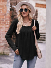 Load image into Gallery viewer, Double Take Pleated Detail Curved Hem Long Sleeve Top
