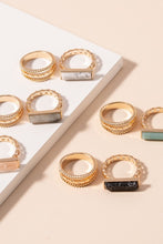 Load image into Gallery viewer, Rectangle Stone Ring Set
