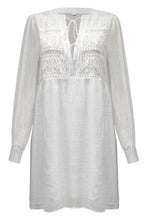 Load image into Gallery viewer, Lace Detail Tie Neck Mini Dress
