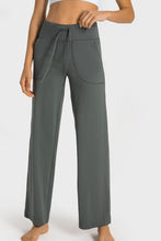 Load image into Gallery viewer, Drawstring Waist Wide Leg Sports Pants with Pockets
