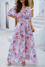 Load image into Gallery viewer, Printed Tied Half Sleeve Slit Dress
