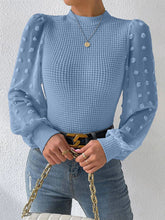 Load image into Gallery viewer, Swiss Dot Waffle-Knit Lantern Sleeve T-Shirt
