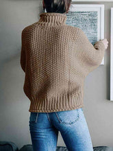 Load image into Gallery viewer, Turtleneck Dropped Shoulder Sweater
