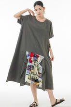 Load image into Gallery viewer, Printed Contrast Ruffled Tiered T-Shirt Dress
