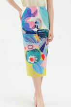 Load image into Gallery viewer, Mixed Print Accordion Pleated Midi Skirt
