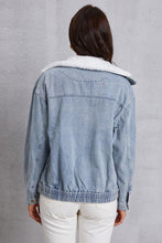Load image into Gallery viewer, Snap Down Collared Neck Denim Jacket
