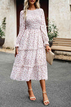 Load image into Gallery viewer, Smocked Flounce Sleeve Midi Dress
