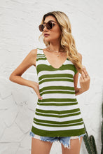 Load image into Gallery viewer, Striped V-Neck Knit Tank
