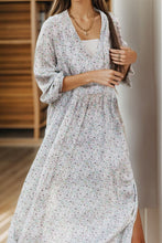 Load image into Gallery viewer, Slit Printed Tie Neck Long Sleeve Dress
