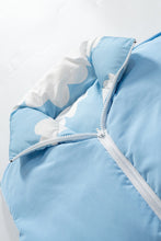 Load image into Gallery viewer, Cloud Print Drawstring Zip-Up Puffer Vest
