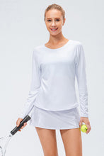 Load image into Gallery viewer, Raglan Sleeve Round Neck Athletic Top
