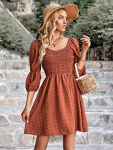 Load image into Gallery viewer, Swiss Dot Smocked Scoop Neck Dress
