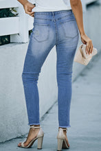 Load image into Gallery viewer, High Waist Raw Hem Skinny Jeans
