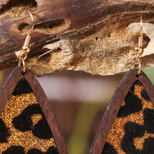 Load image into Gallery viewer, Sequin Wood Teardrop Earrings
