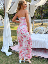Load image into Gallery viewer, Floral Strapless Side Split Maxi Dress
